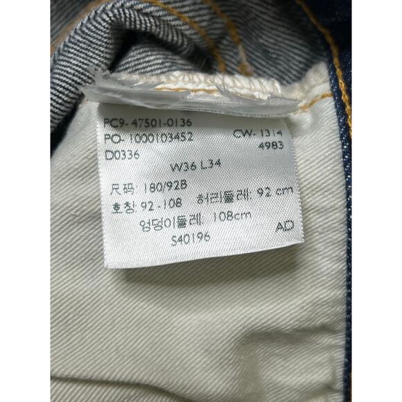 Levi’s 501XX Selvedge Jeans Button Fly Dark Wash Redline Denim Men 36x34 - Picture 3 of 16